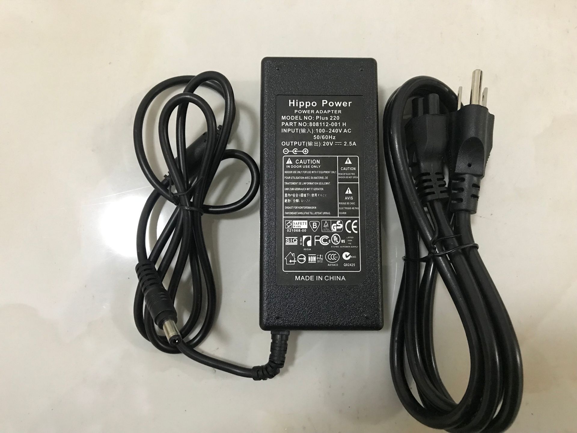 NEW POWER ADAPTER PLUS 220 808112-001 H 20V 2.5A AC ADAPTER